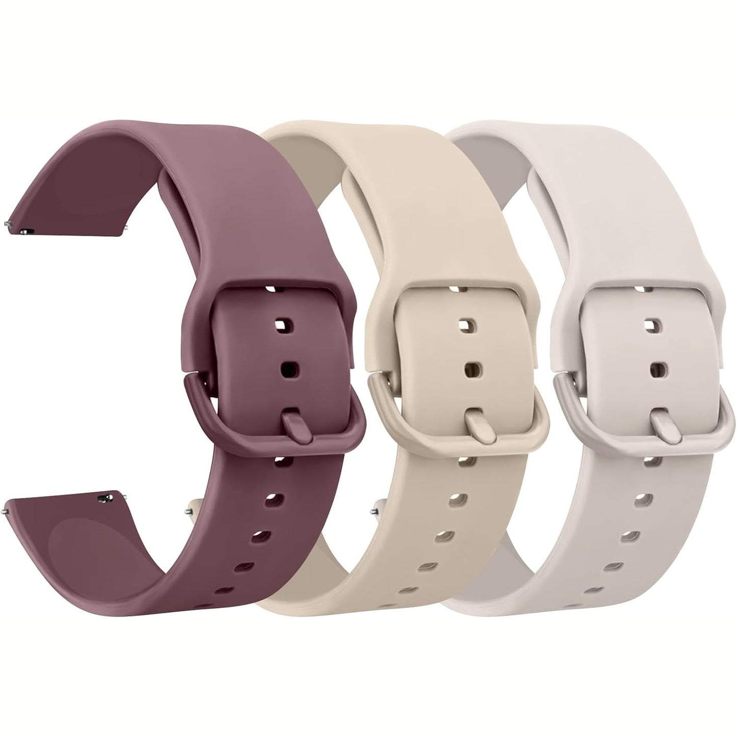 277223 - Mugust Rrip për Amazfit GTR 4/GTR 3 Pro/GTR 3/GTR 2/GTR 2e/GTR 47mm/Stratos 3/Stratos 2, rripa zëvendësues prej silikoni të butë me 3 copë (i Zi/Ngjyrë Ylli/Vjollcë 1)