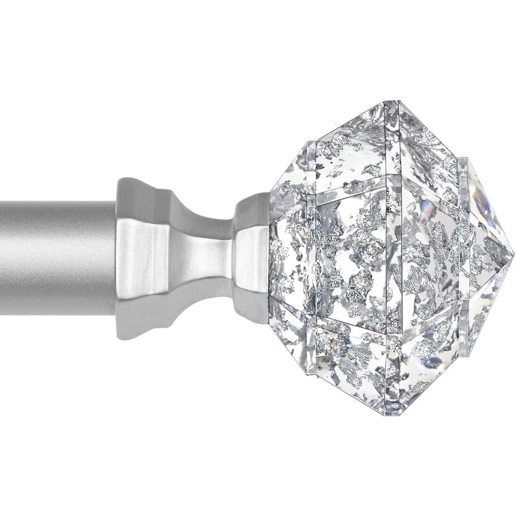 136266 - SHUFRA SHQIP Perdesh e zezë e rregullueshme 80-148cm me finiale diamanti transparent dhe mbajtëse, për dhomën e gjumit, dhomën e ndenjes, dhomën e ngrënies, kuzhinën