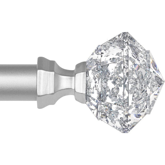 136266 - SHUFRA SHQIP Perdesh e zezë e rregullueshme 80-148cm me finiale diamanti transparent dhe mbajtëse, për dhomën e gjumit, dhomën e ndenjes, dhomën e ngrënies, kuzhinën