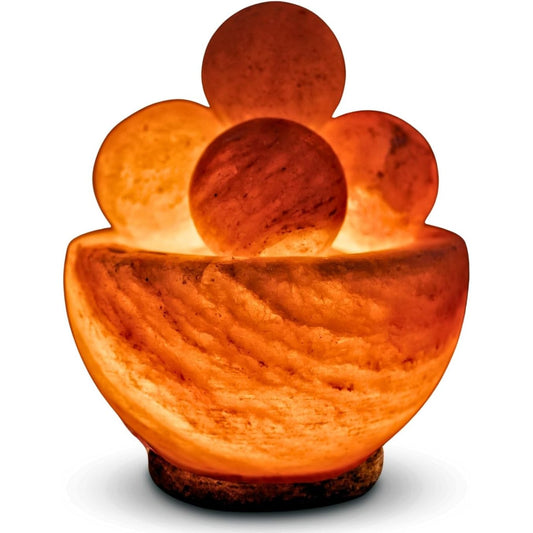 204540 - ZEN'LIGHT - llambë e gdhendur me dorë me 4 topa masazhi, përfshirë kabllo dhe llambë, dekorim relaksues, Kripë Himalaje nga Pakistan, Wellness, pesha 1.9 kg