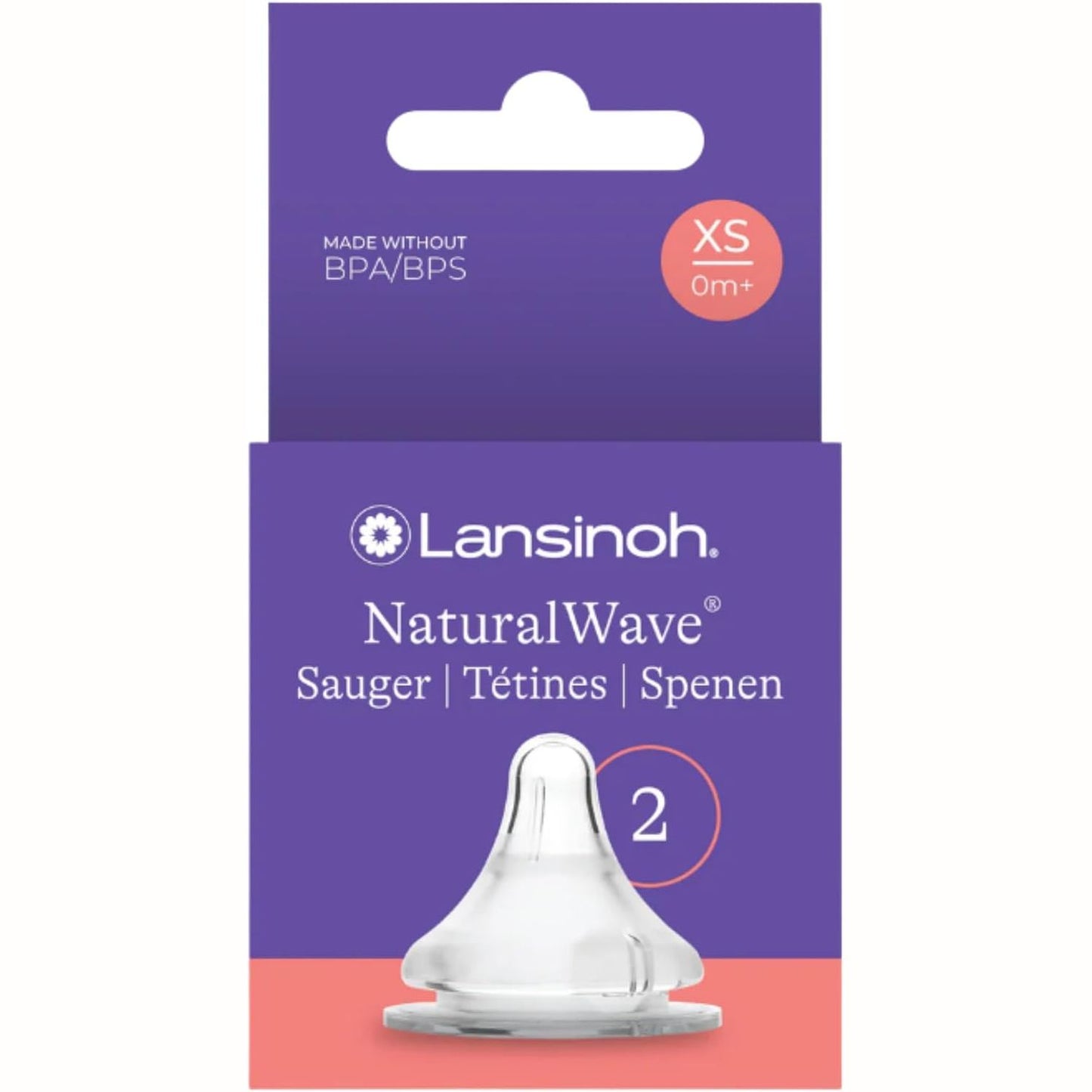 322034 - LANSINOH Sauger NaturalWave XS, 2 Gota