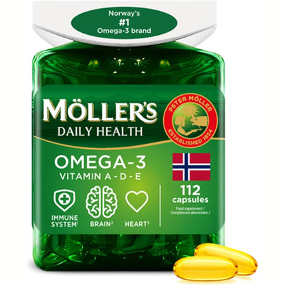 303482 - MOLLER'S - Kapsula Omega 3 - 112 Kapsula - Vaj Peshku - Omega-3 me EPA, DHA, Vitamina A, D dhe E