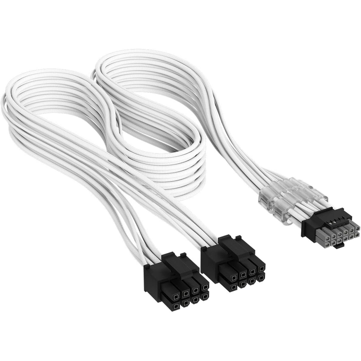 295999 - CORSAIR Kabllo PSU Elite Premium Type 4 me mëngë individuale 2x 8-Kin në PCIe 12V-2x6 600W, Dizajn Paracord me rrjetë me tre shtresa, i bardhë