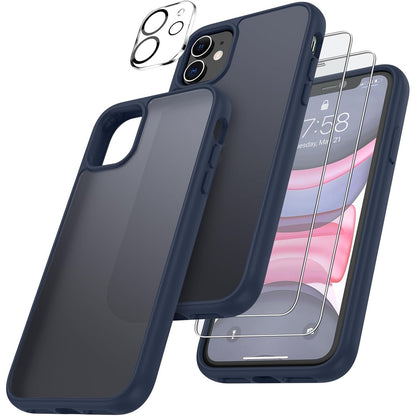 296359 - FLLAO - Mbështjellëse 4 në 1 për iPhone 11 6.1", Vjollcë e Errët