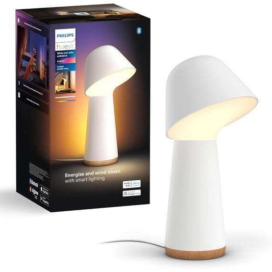 170007 - PHILIPS HUE Llambë Inteligjente e Bardhë për Tavolinën Twilight, Pajtueshme me Bluetooth dhe Kontrollin Zanor Alexa, Apple Home dhe Google Assistant - Bardhë