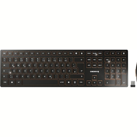 305098 - CHERRY DW 9100, Tastierë dhe maus pa tel, QWERTZ gjerman, i hollë, i zi