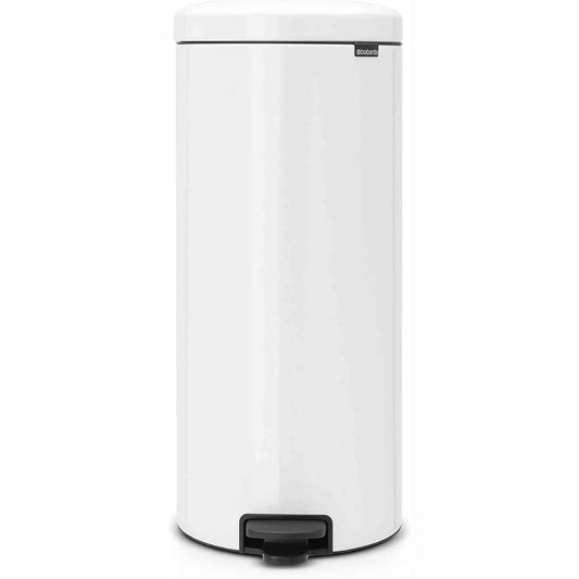217092 - BRABANTIA 114748 Kosh plehrash i ri Icon me pedale, çelik inox, i bardhë, 30 x 34 x 67.5 cm, 30 L