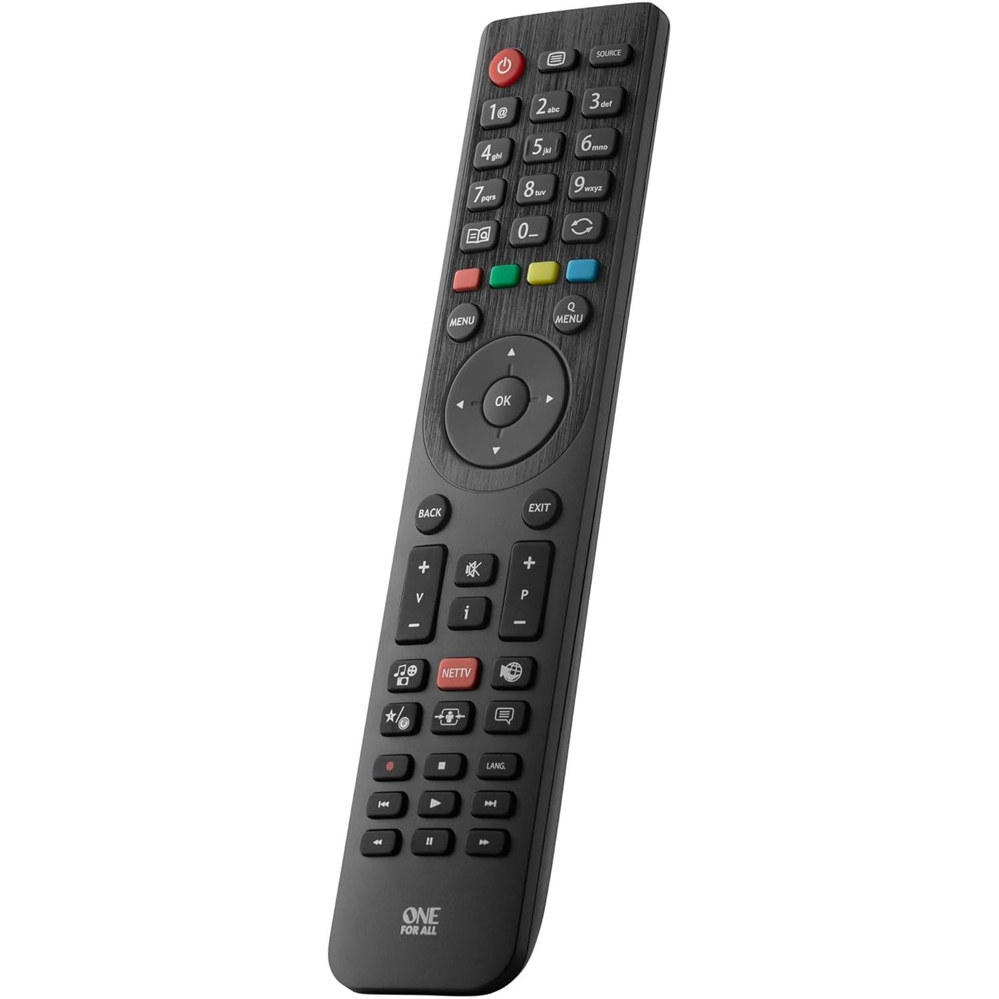268791 - TELEFUNKEN Telekomandë për TV, Funksionon me të gjithë televizorët/Smart TV, Zëvendësimi ideal URC1918, Ngjyra e zezë