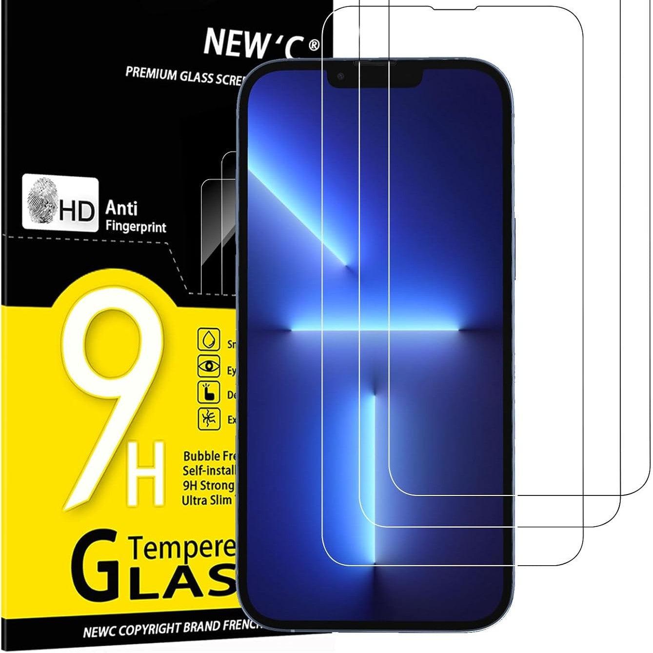 320471 - Mbrojtës Ekrani për iPhone 13 Pro Max, iPhone 14 Plus (6.7 inç), Xham i Temperuar, Kundër Gërvishtjeve, Fortësi 9H, Ultra e Qëndrueshme