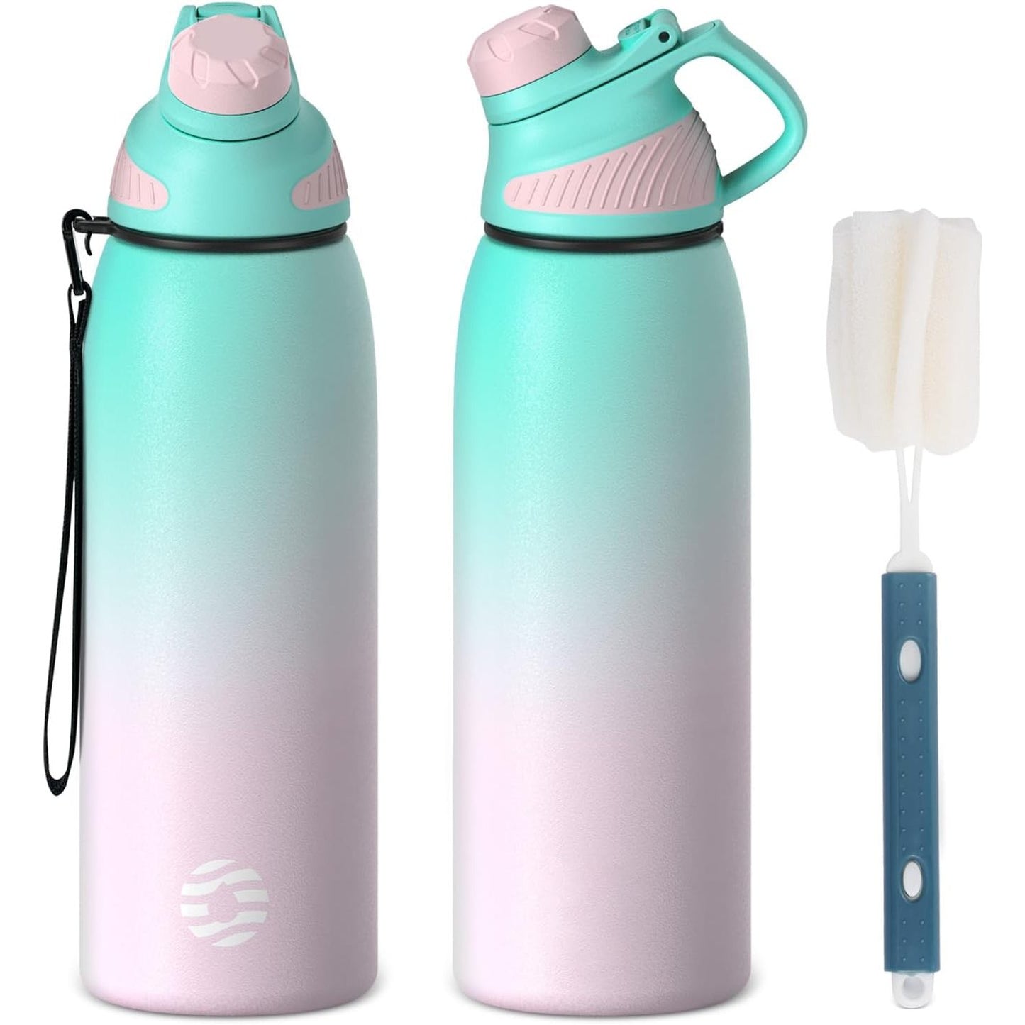 256985 - FJBOTTLE Shishe uji për sporte prej çeliku inox me kapak magnetik, kapacitet 1L, 800ml, 600ml, 400ml, pa BPA, e papërshkueshme nga rrjedhjet, e përshtatshme për pije të gazuara, shishe uji termik 1500ML për shkollë dhe fitnes