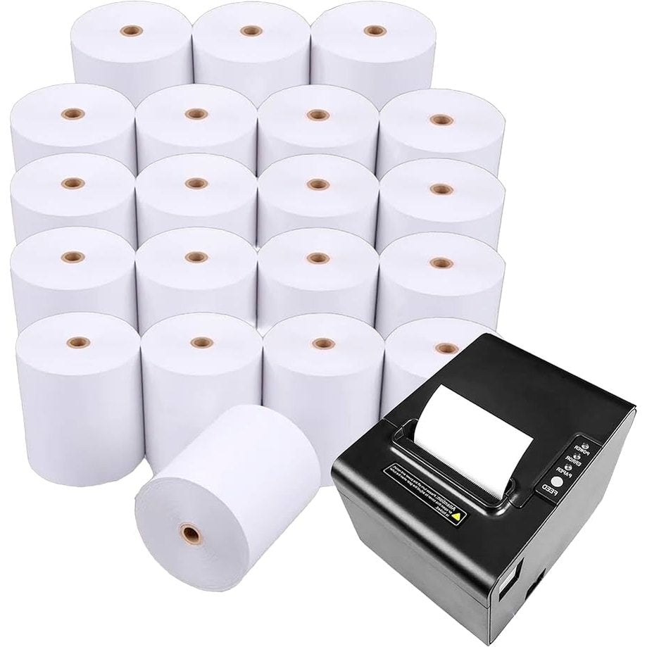 267315 - DOUBLE DRAGON Rula letre termike Premium për arkë regjistruese 57 x 40 mm, për makinën e kartave të kreditit PDQ, POS, EPOS, sistemin e arkës [Pako me 20 copë]
