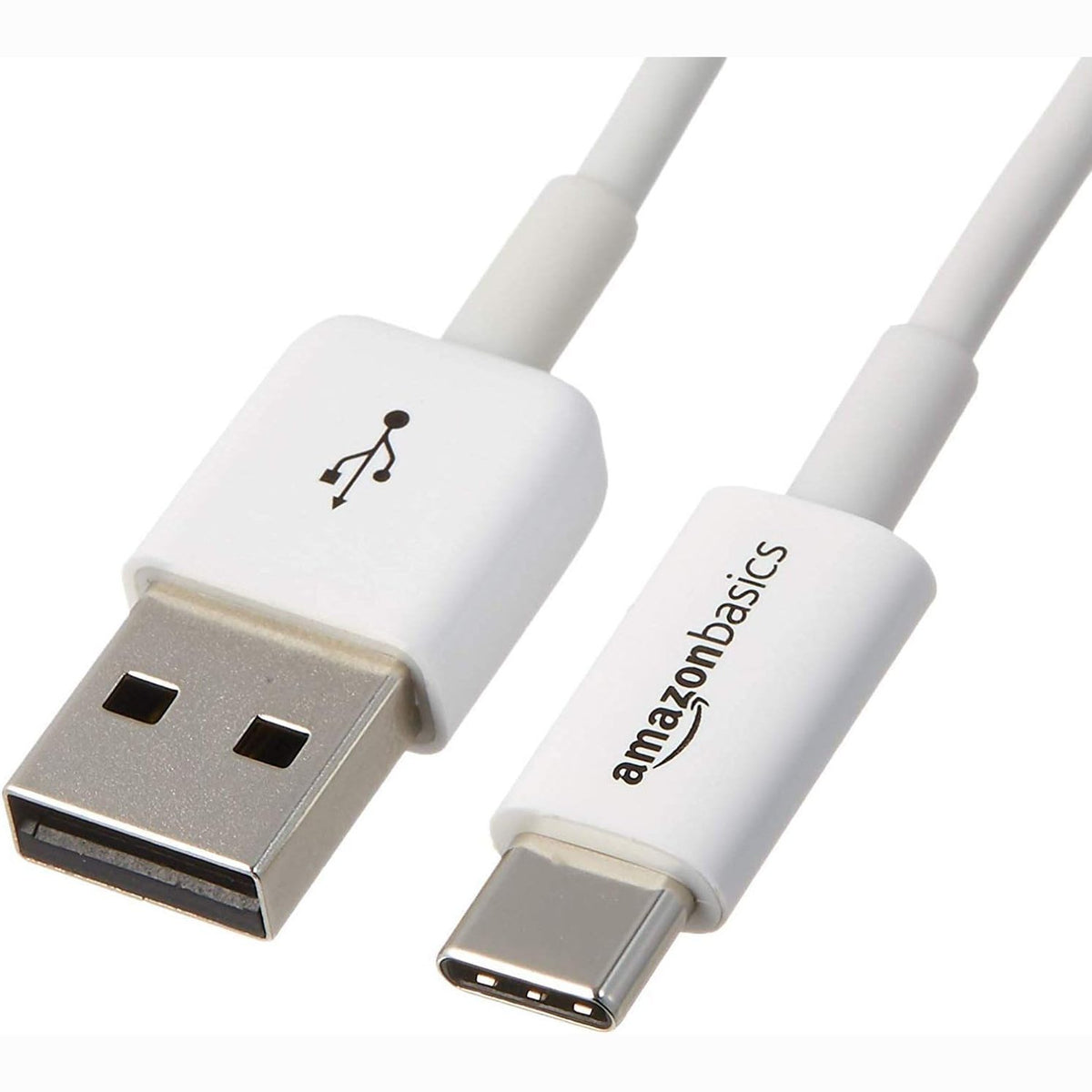 296417 - AMAZON BASICS KABLLO KARIKIMI TË SHPEJTË USB-C në USB-A 2.0, shpejtësi 480 Mbps, i çertifikuar USB-IF, për Apple iPhone 16/15, iPad, Samsung Galaxy, tableta, laptopë, 1.8 m, i bardhë