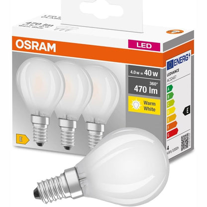 216542 - OSRAM Llambë LED Base Classic P, E14, zëvendëson 40 vat, 2700 Kelvin, 3 copë (1 pako)