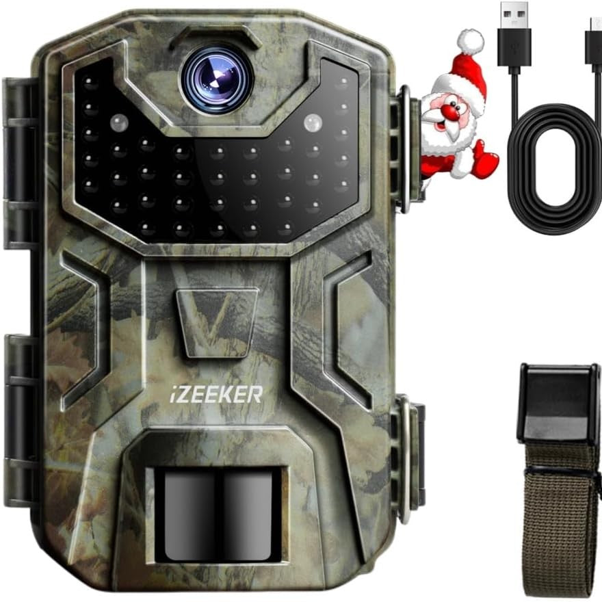 288548 - IZEEKER Kamera Shtegu 2K HD 36MP me Shikim Nate me LED IR 940nm, IP66, Rezistente ndaj Ujit