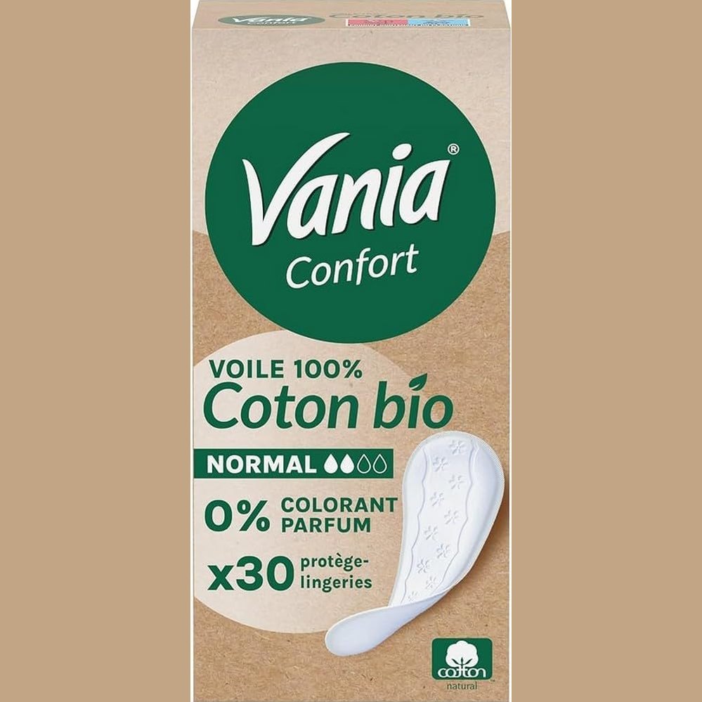 319029 - VANIA Mbështjellëse të brendshme Comfort, 100% Pambuk Organik, të rregullta (kuti me 30 copë), pa aromë dhe pa ngjyrues, mbrojtje higjienike