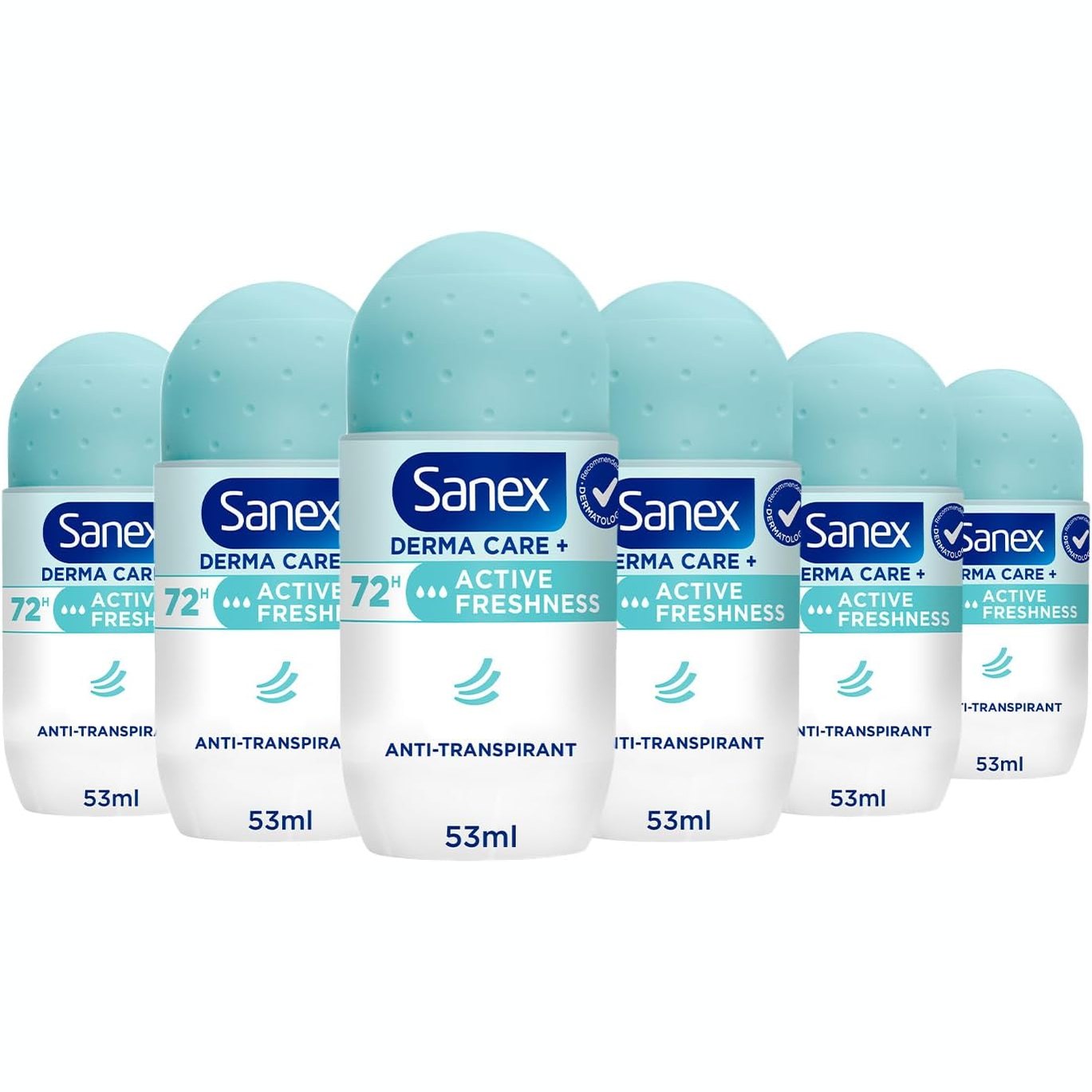 321279 - SANEX Derma Care+ Active Freshness 72h Roll-On Antidjersës 53ml, mbrojtje e fuqishme kundër djersitjes dhe erës së keqe, pa alkool