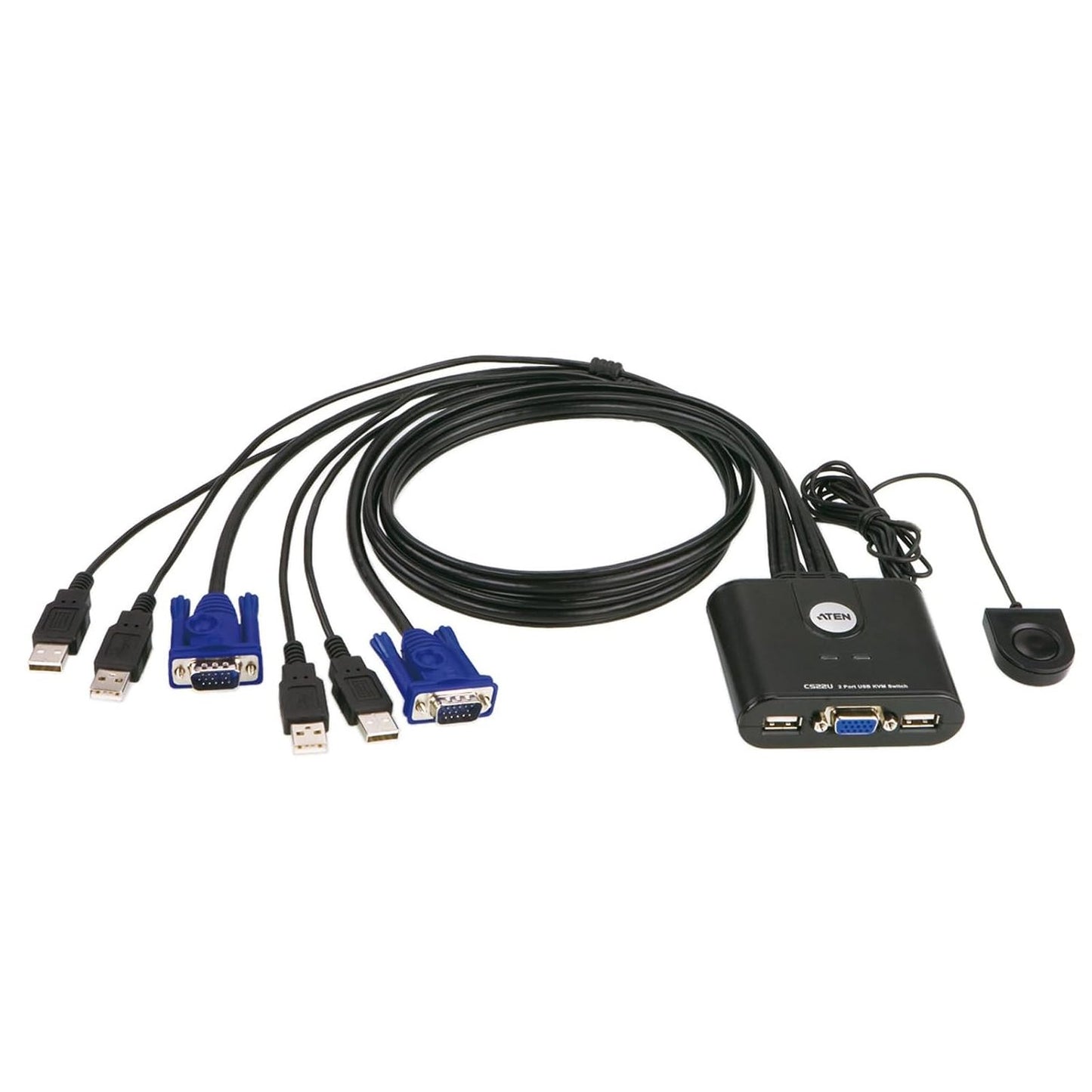 273728 - ATEN Ndërprerës KVM CS22U (2 porta, USB 2.0) i zi