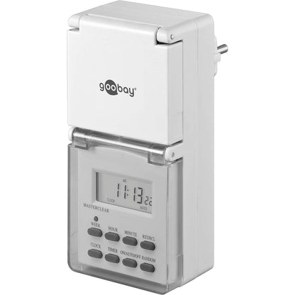 299862 - GOOBAY Ndërprerës Kohëmatësi Dixhital 51301 / IP44 / I Programueshëm / Për Brenda dhe Jashtë / Ekran LCD / -10°C - 40°C / Bateri Rezervë 4-Ditore / E Bardhë