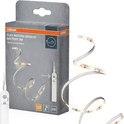 229110 - OSRAM Shirit LED me bateri, 2m, 3.6W, 150lm, 3000K, IP20, burim drite i pazëvendësueshëm, me sensor lëvizjeje, dritë e bardhë e ngrohtë