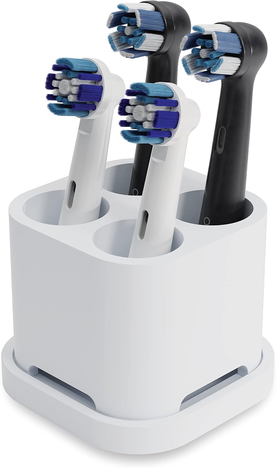 168493 - QIKFRESH - Mbajtës Furçash, i Pajtueshëm me Oral-B, iO, Philips Sonicare, Waterpik, Fairywill, Material Silikon i Gradës Ushqimore - Ngjyra e Bardhë