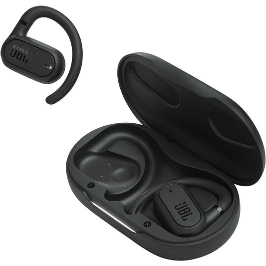 127322 - JBL Kufje Sense True Wireless Bluetooth, dizajn i hapur për vesh, rezistente ndaj spërkatjeve dhe pluhurit IP54, bass i pastër, lidhje e dyfishtë, 4 mikrofone, jetëgjatësi e baterisë 24 orë, të zeza