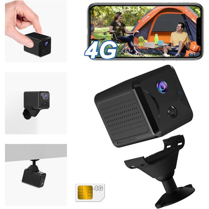 299037 - UCOCARE Kamera Mini Mbikëqyrjeje 4G LTE me Kartë SIM, Bateri 5200mAh, HD Portative, Kënd Shikimi 160°, Shikim Natën HD, Detektim Lëvizjeje me IA
