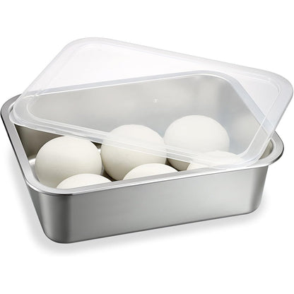 251895 - SUMTree Kuti brumi pice prej çeliku inox me kapak, 36x27x10 cm, 9 litra, për përgatitjen e picave, ëmbëlsirave, bukës, frutave, sallatave, mishit, shumëfunksionale për festa verore