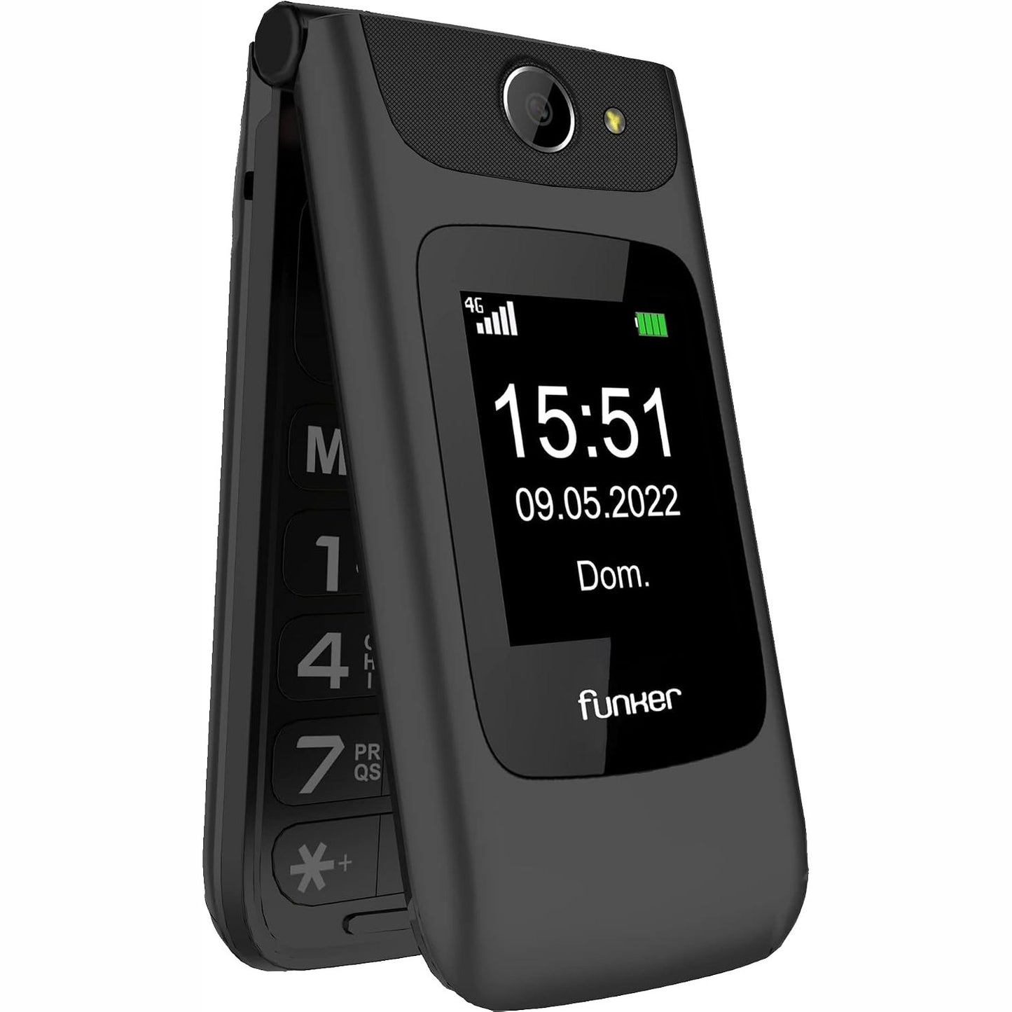 319820 - FUNKER C200 Comfort 4G - Telefon celular Volte 4G me butona të mëdhenj, buton SOS, USB-C, 1000 mAh