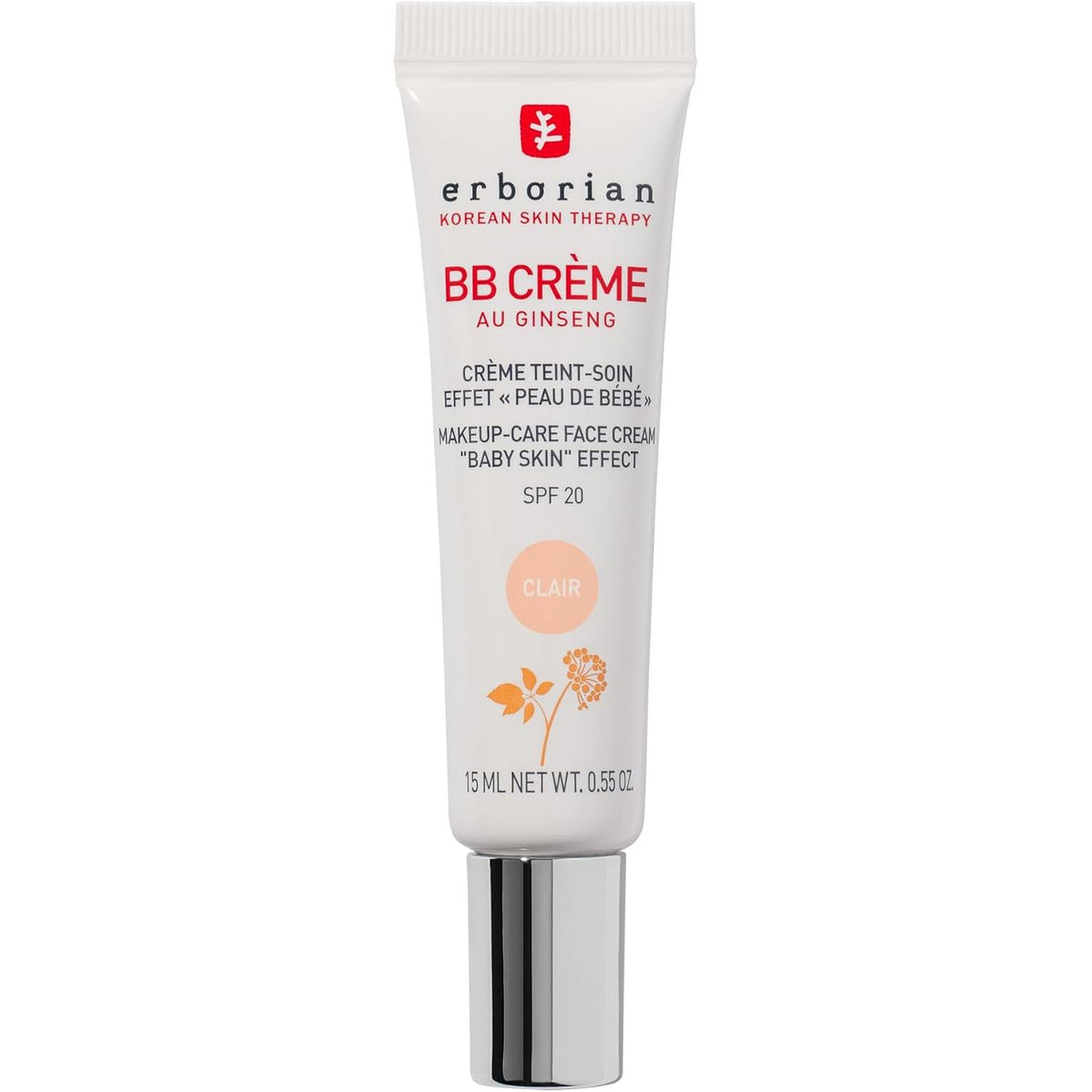 336443 - ERBORIAN - Krem BB me Xhensen, 5-në-1, SPF 20, Kozmetikë Koreane, Clair, 15 ml