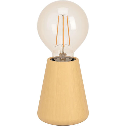 205742 - EGLO ASBY - Llambë Tavoline Dekorative në Stilin Japonez, e Bërë prej Druri të Ngjyrës Kafe e Çelët, Certifikuar nga FSC, Shtojcë E27, Përshtatshme për Dhomën e Ndenjes dhe Dhomën e Gjumit