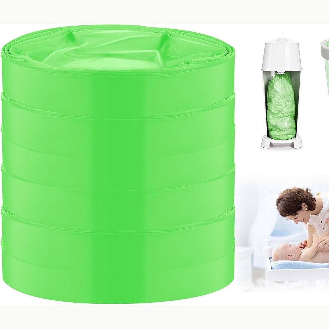 220575 - BUTBU Kaseta mbushëse për kova pelenash me 6 pjesë, Qese pelenash 4.5 m, e pajtueshme me Angelcare, Tommee Tippee, Spross, LitterLocker (e gjelbër)