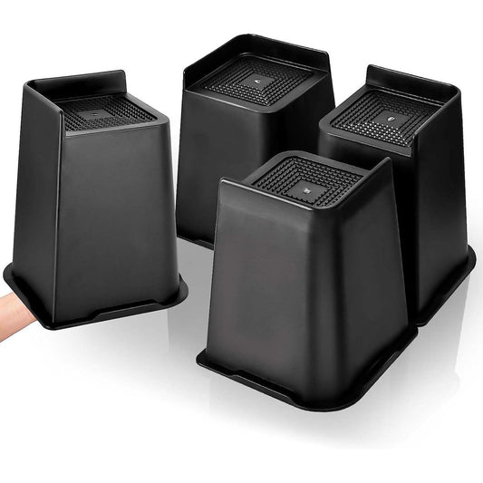 200266 - DOKENO Blloqe Ngritëse Shtrati, Set Prej 4 Copë, Ngritje 10/15/20 cm, Kapacitet Deri në 6000 lbs, Dizajn në Formë L, Për Divan/Tavolinë, 20 cm (8 inç)