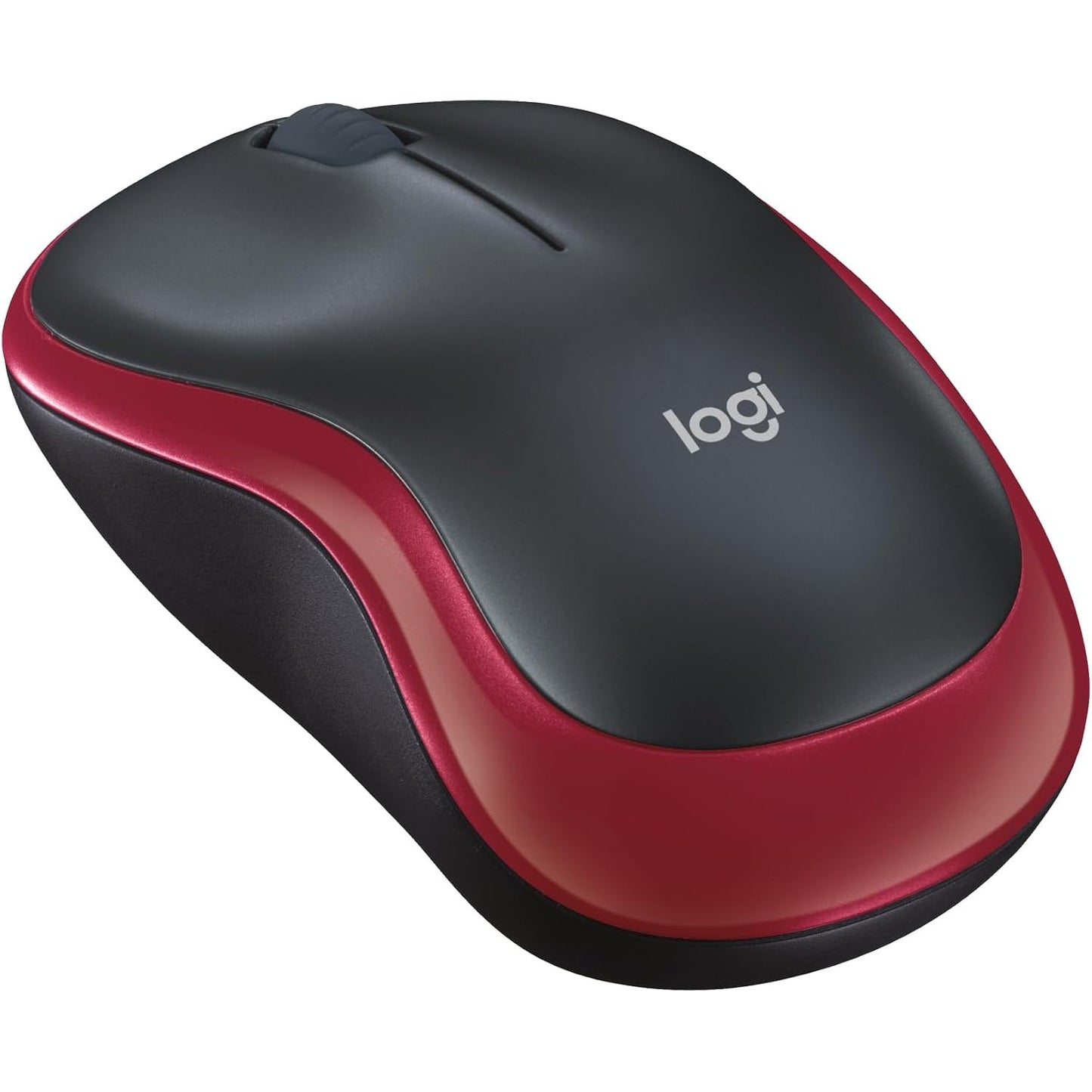 274169 - Logitech Maus pa tel M185, 2.4 GHz, marrës USB, jetëgjatësi baterie 12-mujore, gjurmim optik 1000 DPI, ambidextrous, i kuq