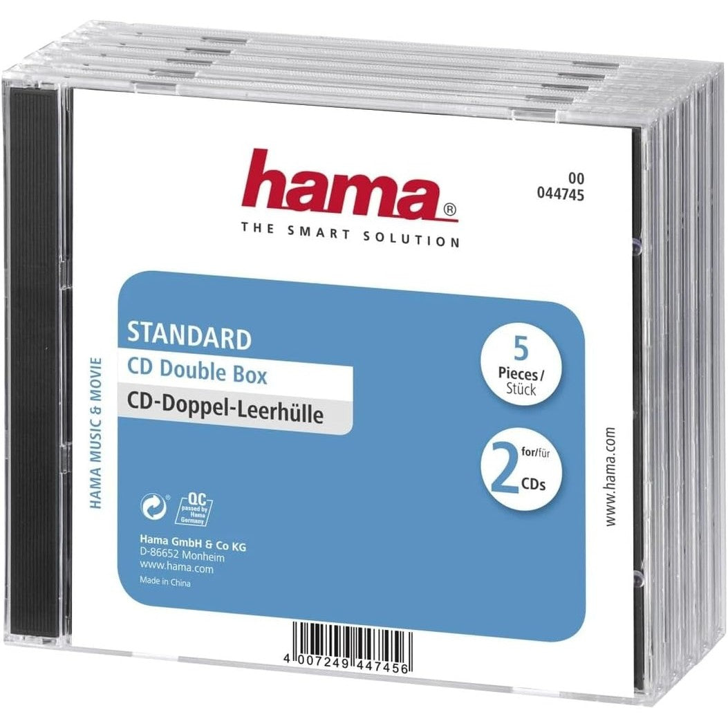 335512 - HAMA Kutia e dyfishtë bosh për CD, pako me 5 copë, standarde