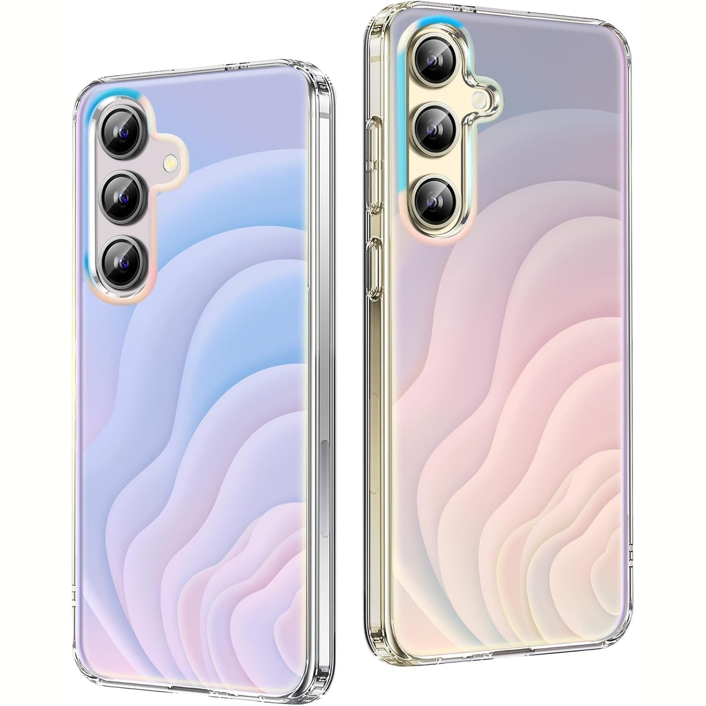 274180 - 2BUySHOP Mbulesë mbrojtëse për Samsung Galaxy S25, rezistente ndaj goditjeve, holografike ylbertë, PC, efekt ndryshimi ngjyre