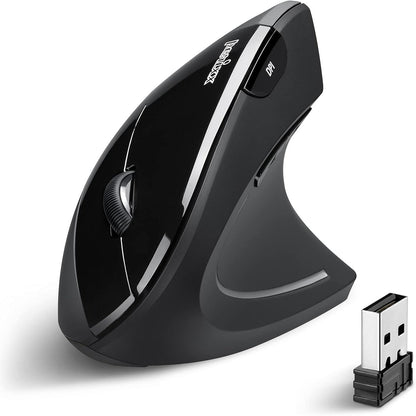 266664 - PERIXX - Maus Vertikal Ergonomik 11167 PERIMICE-713, Frekuencë Radioje, 800/1200/1600 DPI, Maus me Çelës Ndezje/Fikje WL, Vertikal, i Zi
