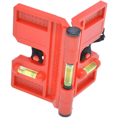 289343 - AQBAU Nivel Magnetik për Shtylla, Nivel Këndi me 3 Shishe, Plastik për Shtylla Gardhi
