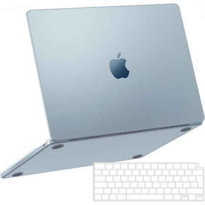 295361 - NPUOLS | Mbështjellëse për MacBook Air 13.6 inç M4 M3 M2 2025-2022 Model A3240 A3113 A2681 | Mbulesë plastike mat + tastierë TPU ultra e hollë | Versioni evropian, blu qielli mat