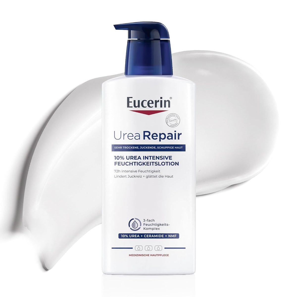 311685 - EUCERIN Urea Repair Intensive Emulsion 10%, 400 ml, krem hidratues për trupin 72-orësh, 10% Ure dhe ceramide për lehtësim të lëkurës së thatë.