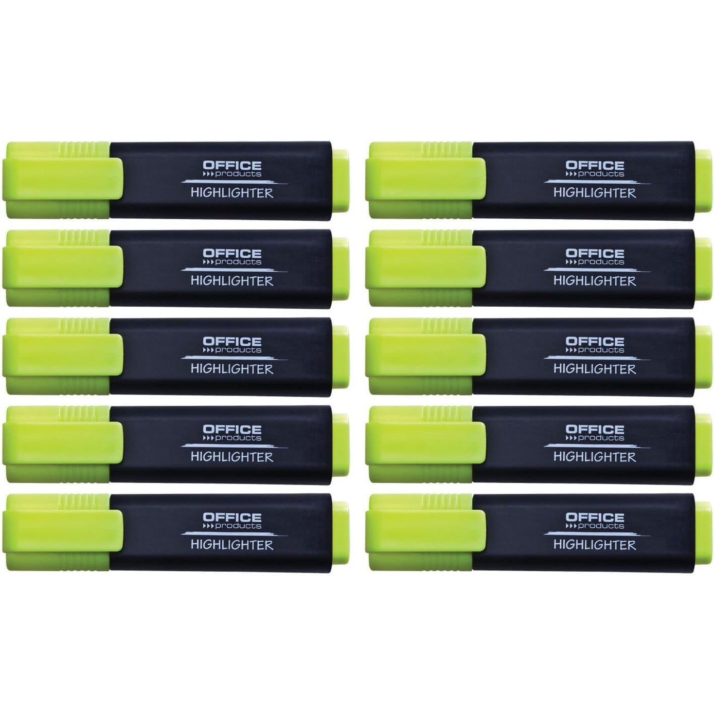 269583 - PRODUKTE PËR ZYRTARËT PRODUKTE Shënues i ndritshëm, pako me 10 copë Ngjyra: E verdhë/Shënues teksti Bojë jo-toksike, majë dalte Ngjyra fluoreshente Cilësi e lartë/Gjerësi vije 1-5 mm, 17055211-06