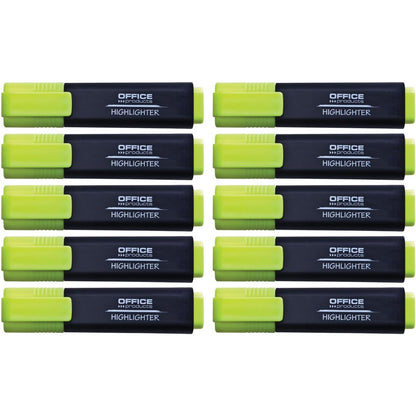 269583 - PRODUKTE PËR ZYRTARËT PRODUKTE Shënues i ndritshëm, pako me 10 copë Ngjyra: E verdhë/Shënues teksti Bojë jo-toksike, majë dalte Ngjyra fluoreshente Cilësi e lartë/Gjerësi vije 1-5 mm, 17055211-06