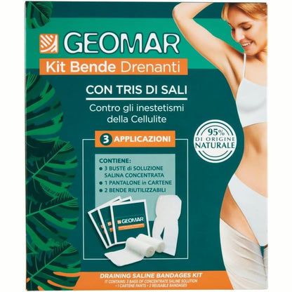 272110 - GEOMAR | Kit Fashash të Thata, Kundër Njollave të Celulitit, 95% Origjina Natyrale me Trio Kripërash (Deti, Epsom, Deti i Vdekur), 140 ml x 3 Aplikime