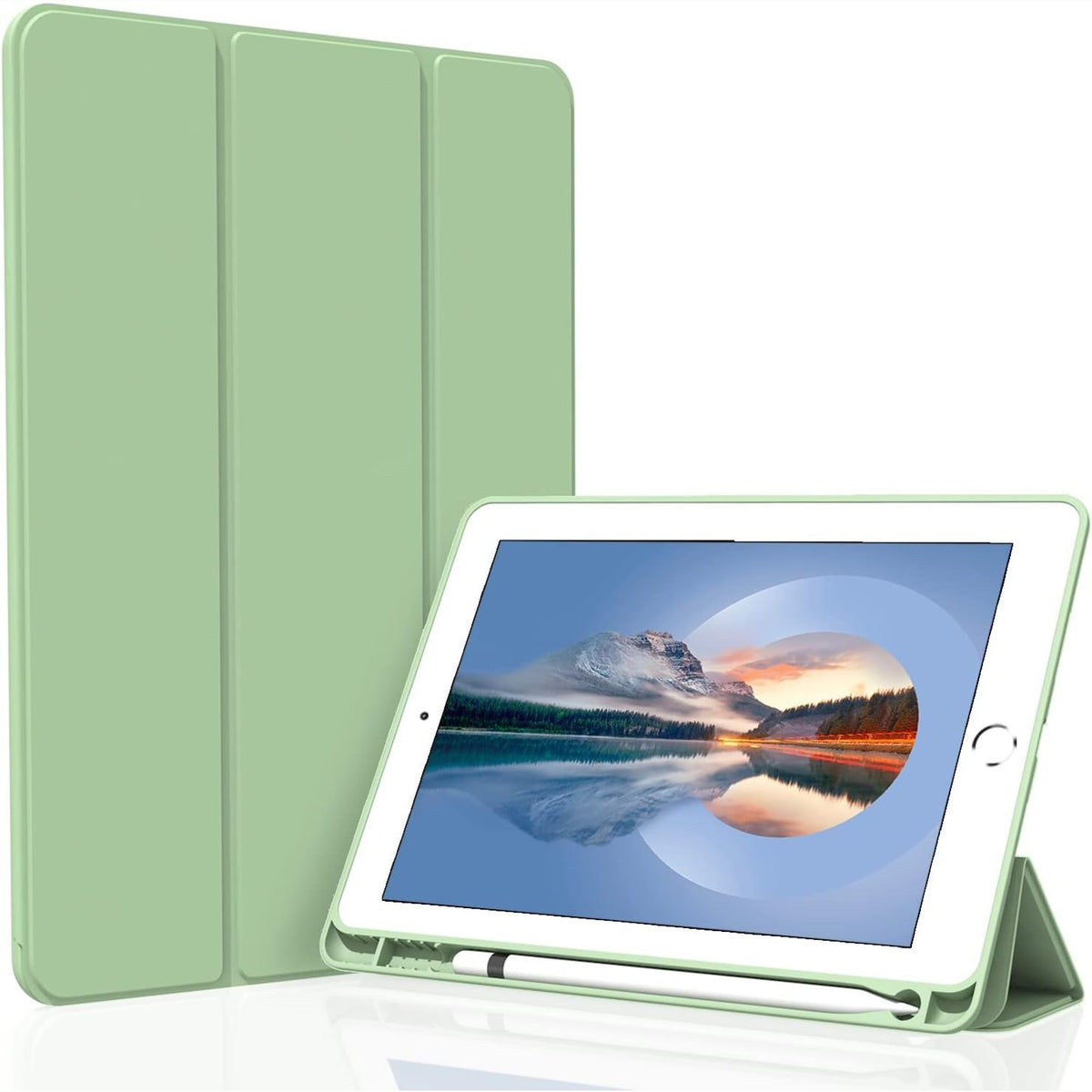 320470 - FIGAIR Mbështjellëse për iPad Air 3 / Pro 10.5 inç, mbështjellëse mbrojtëse inteligjente ultra e hollë dhe e lehtë me pjesën e pasme të butë TPU, jeshile