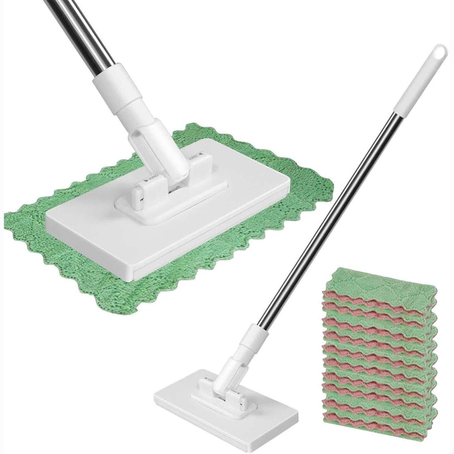 228562 - DAILIENFUS Mop me sistem shtrëngimi me shtytje, ndërrim jastëku me 1 buton, leckë shtrëngimi automatik, 10 lecka mikrofibre të ripërdorshme