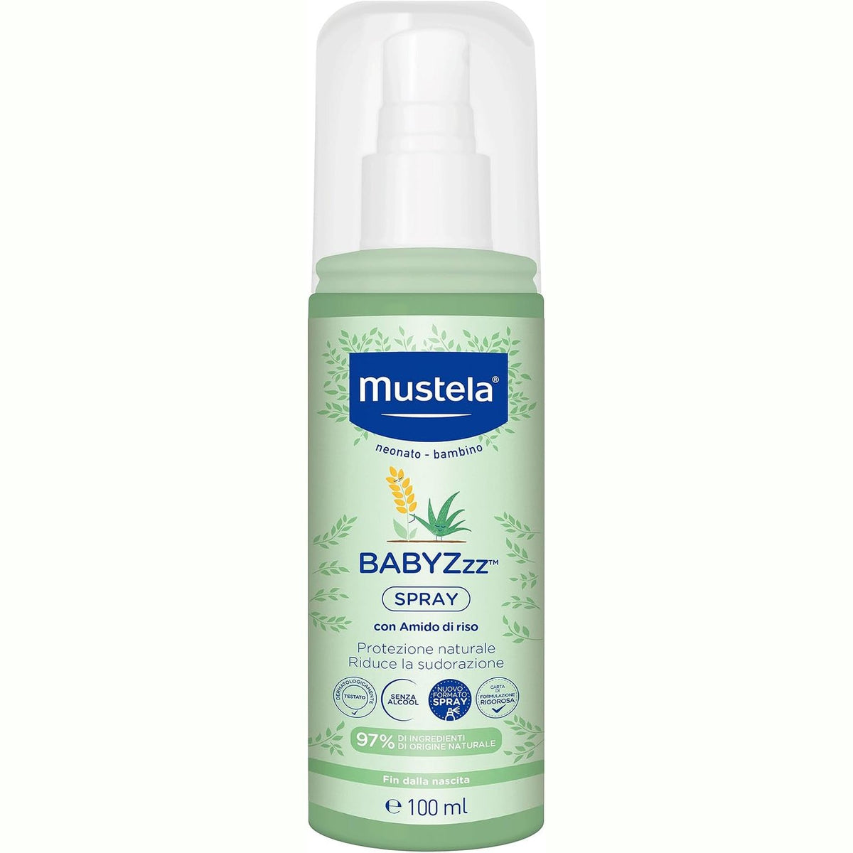 306735 - MUSTELA BABYZzz Talk Spray, për Trupin, të Porsalindurit, Fëmijët, E Gjithë Familja, Mbrojtje Natyrale nga Mushkonjat, Rregullon Djersitjen dhe Erën e Trupit, I Sigurt që nga Lindja, 100ml