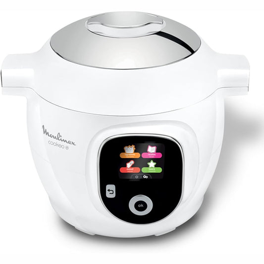 320788 - MOULINEX Tenxhere shumëfunksionale Cookeo Smart 6L, 80 receta të integruara, gatim pa mbikëqyrje, ekran intuitiv, udhëzues gatimi, aplikacioni MyMoulinex, 1600W, e bardhë, riparueshmëri 15-vjeçare CE854110