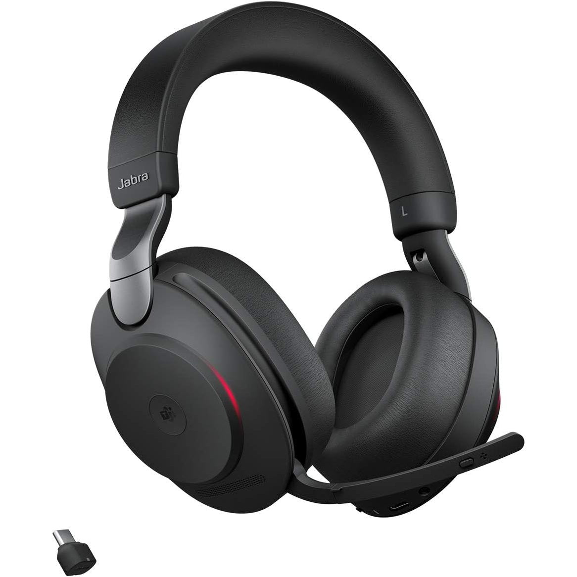 319286 - JABRA Kufje pa tel Evolve2 85 me mikrofon – Anulim zhurmash, kufje stereo të certifikuara nga Microsoft Teams, Adaptues Bluetooth USB-C – E zezë