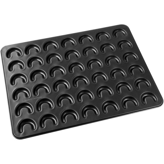 201414 - ZENKER Tepsi për Biskota 'Gjysmëhënë', Forma për 42 Biskota, me Shtresë Jo Ngjitëse, e Zezë