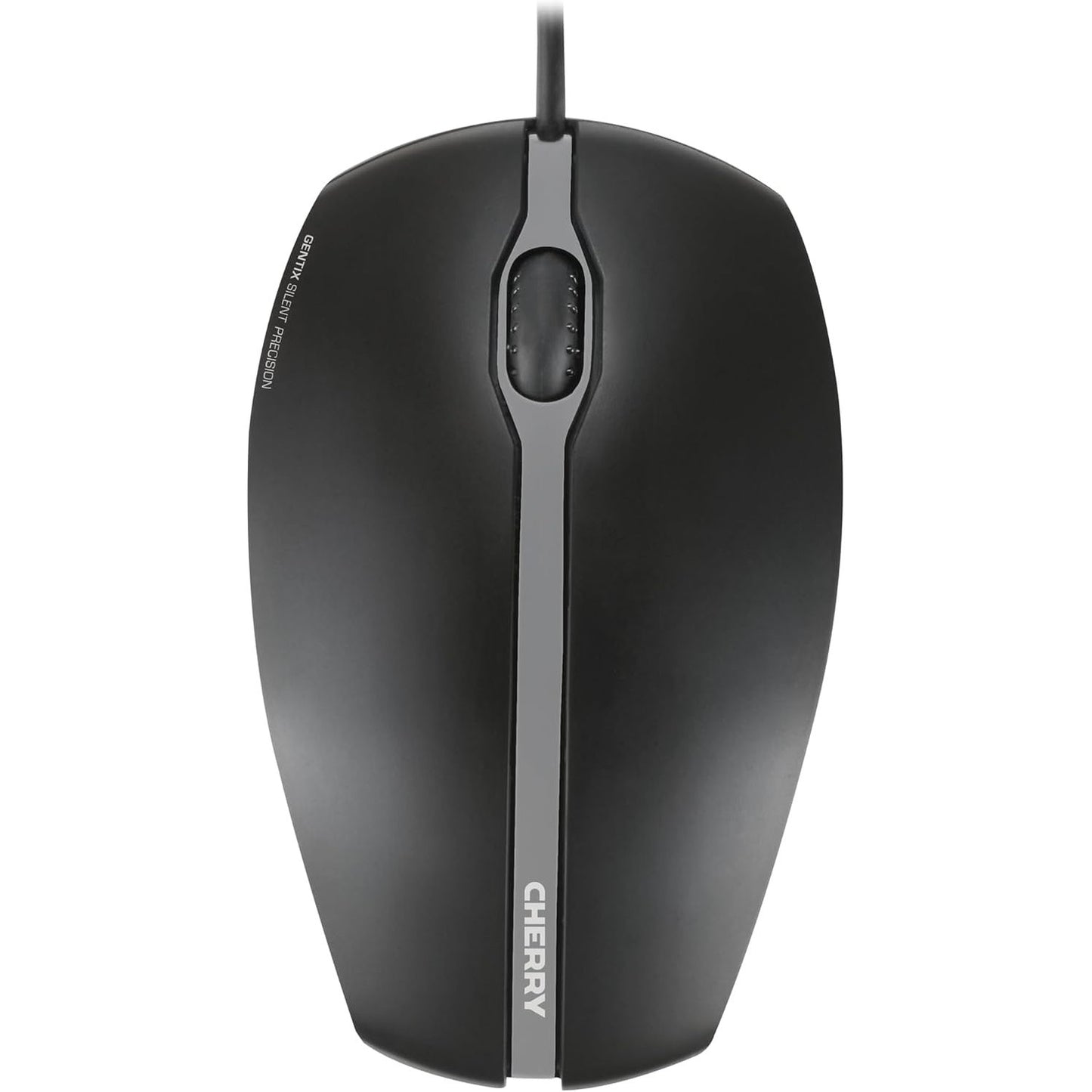 268926 - CHERRY Maus GENTIX i heshtur, me tela, butona të qetë pa zhurmë klikimi, sensor optik 1000 DPI, dizajn simetrik, kabllo 1.8 m, USB 2.0, i zi