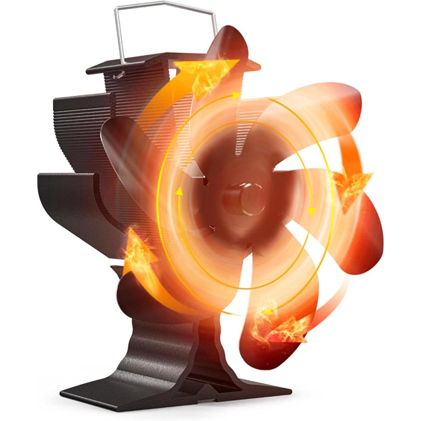183760 - SIGNSTEK Ventilatori i Oxhakut Me 6 Tehe, Pa Energji Elektrike, Qarkullim i Qetë i Ngrohtësisë, Përshtatet për Soba Druri/Oxhak Druri